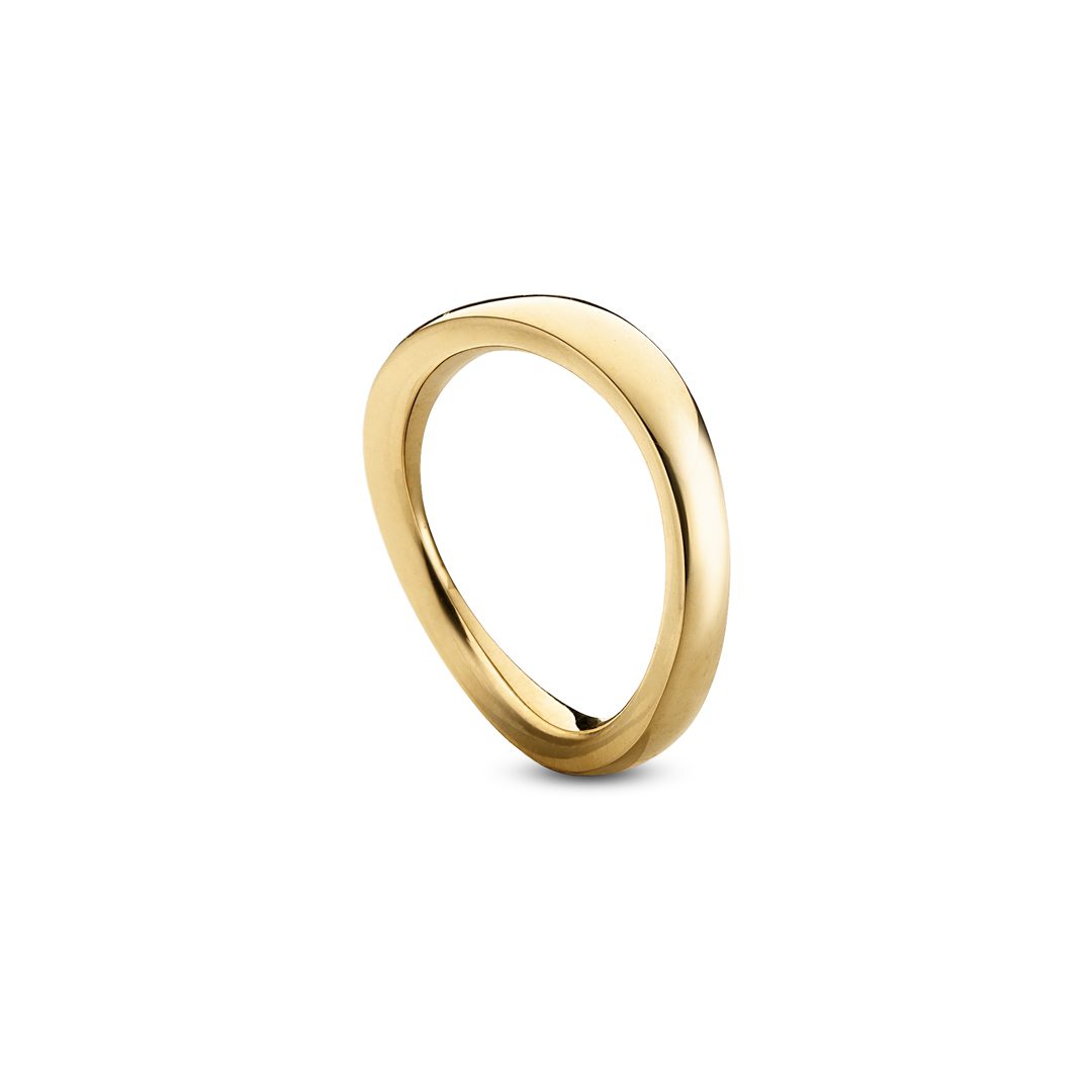 Oblique ring nr. 3 i gult guld