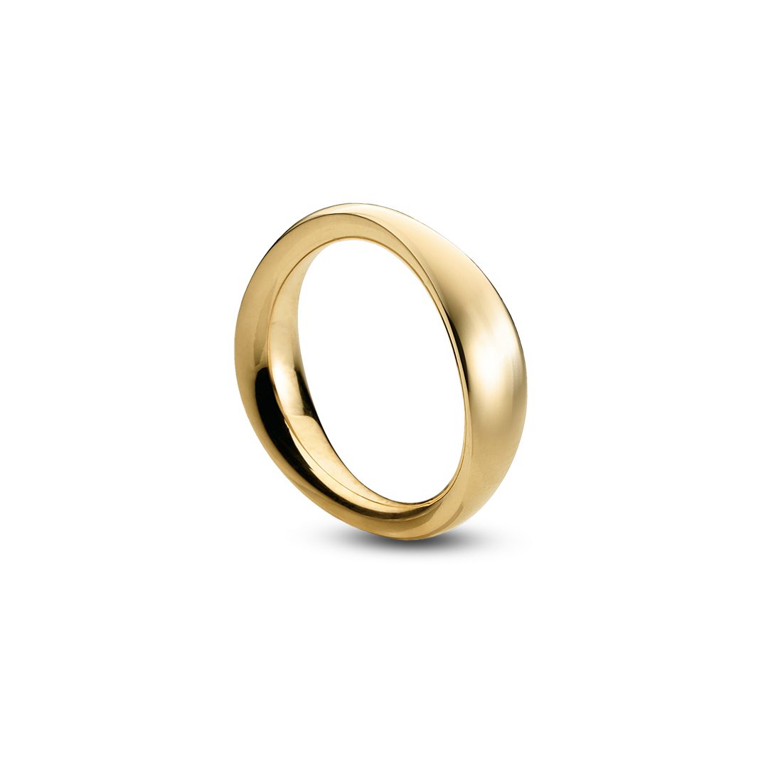 Oblique ring nr. 8 i 18 karat gult guld - Juveler Ragnar R. Jørgensen