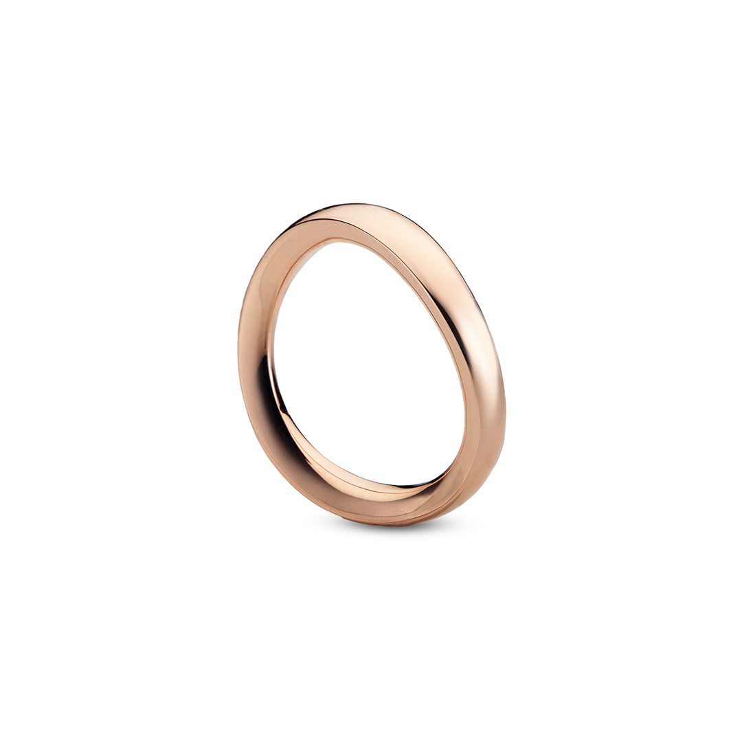Oblique ring nr. 1 i ros guld - smuk og enkel forlovelsesring eller vielsesring - Juveler Ragnar R. Jørgensen
