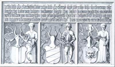 Her ses i Ulfstands våben i midten, flankeret af to andre kendte danske slægter fra Skåne, Brahe og Trolle. Så meget af vores historie ligger begravet i det tabte og glemte Østdanmark, øst for Øresund. Tegning, fra Glimmingehus bogport, af C.G.G. Hilfelin 1775.