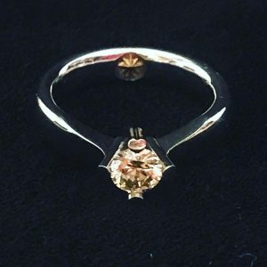 Diamantring i hvidguld, med indlæg af en kompasrose i 18 karat guld - Juveler Ragnar R. Jørgensen